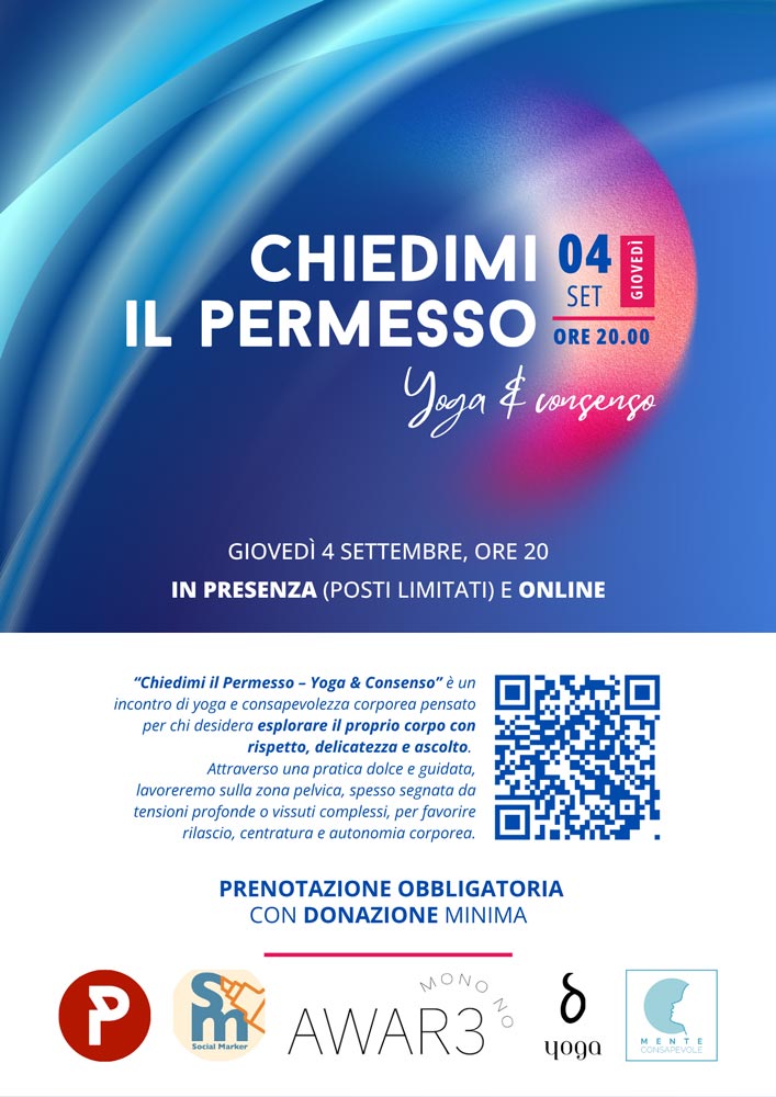 Locandina dell'evento "Chiedimi il permesso - Yoga e consenso"